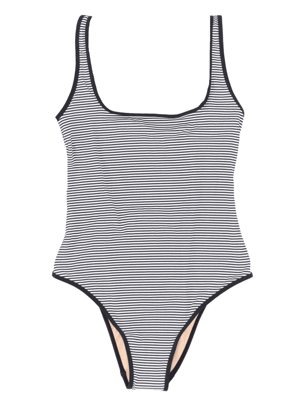striped square-neckline one piece - Image 1