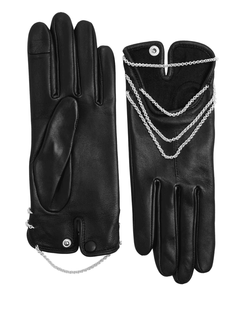 Celeste chain-embellished leather gloves - Image 1