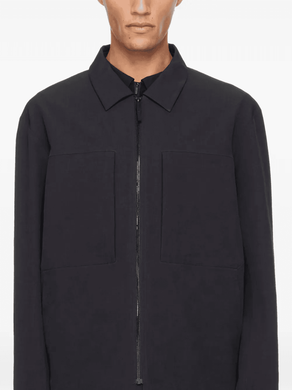 point-collar zip-up jacket - Image 1