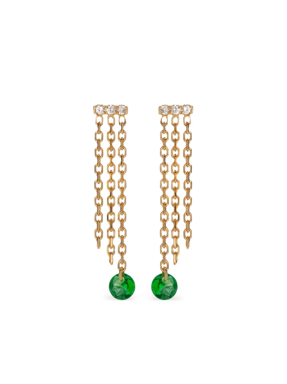 18kt yellow gold Set Free tsavorite earrings - Image 1