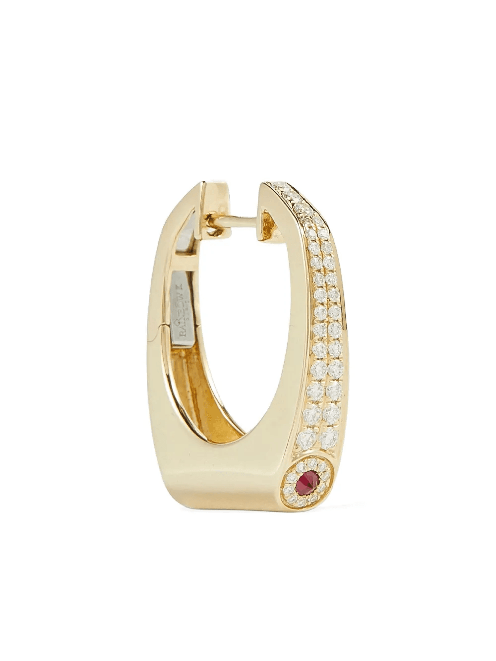 14K yellow gold Grace ruby diamond earring - Image 1