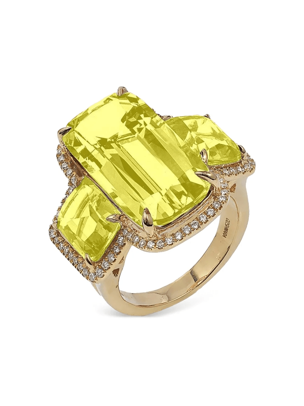 18K yellow gold Gossip diamond and lemon quartz ring - Image 1