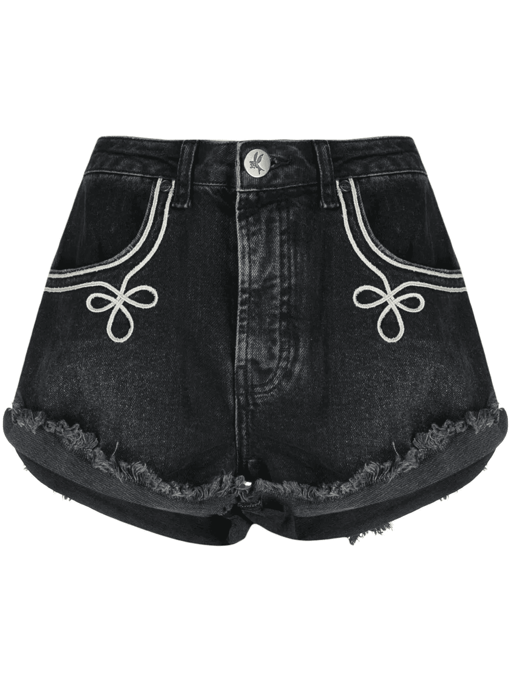 frayed-edge denim shorts - Image 1