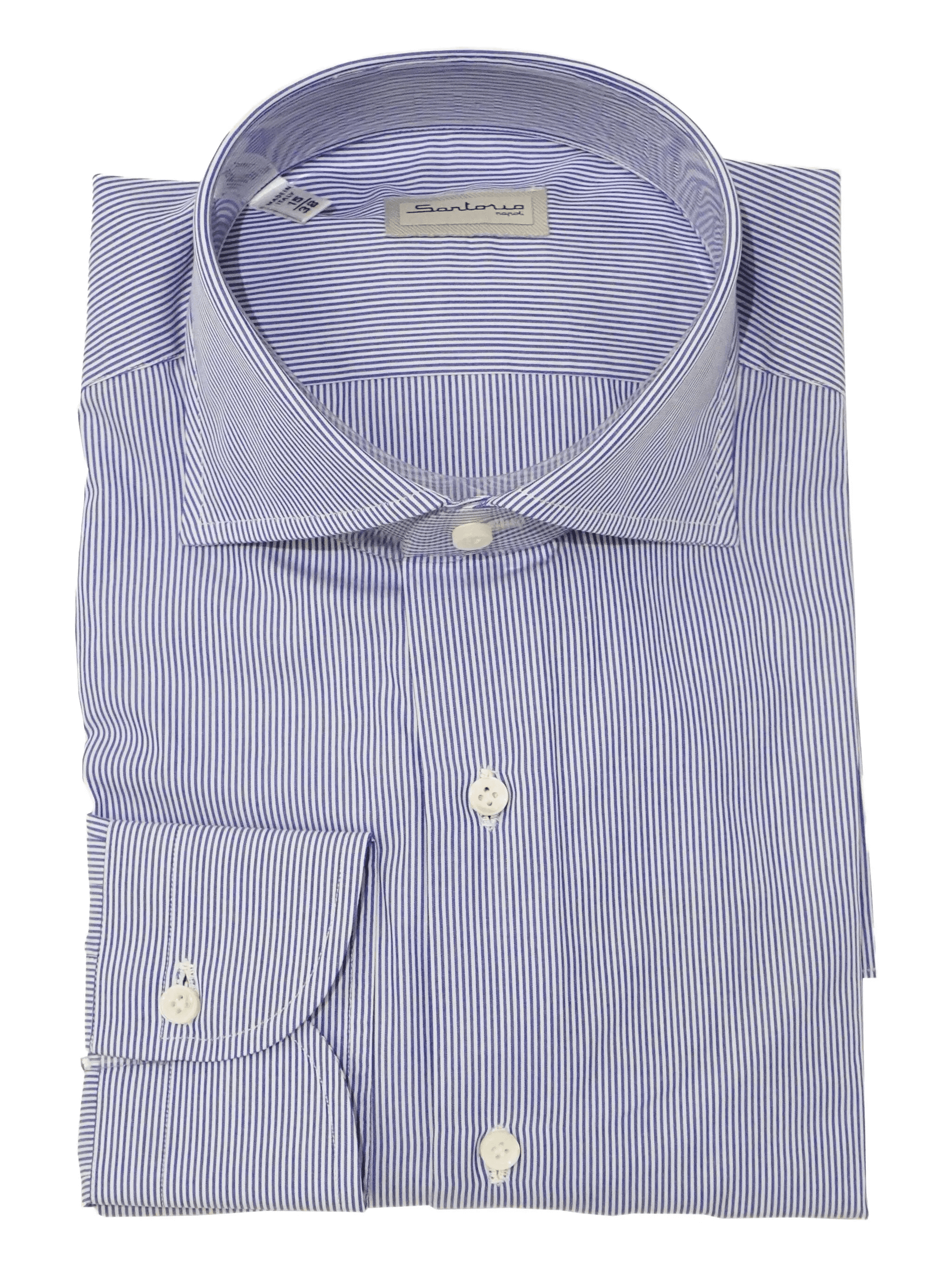 stripe-pattern cotton shirt - Image 1