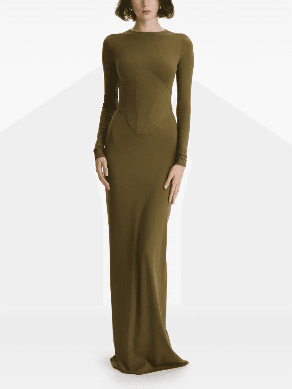 long-sleeves corset maxi dress - Image 1