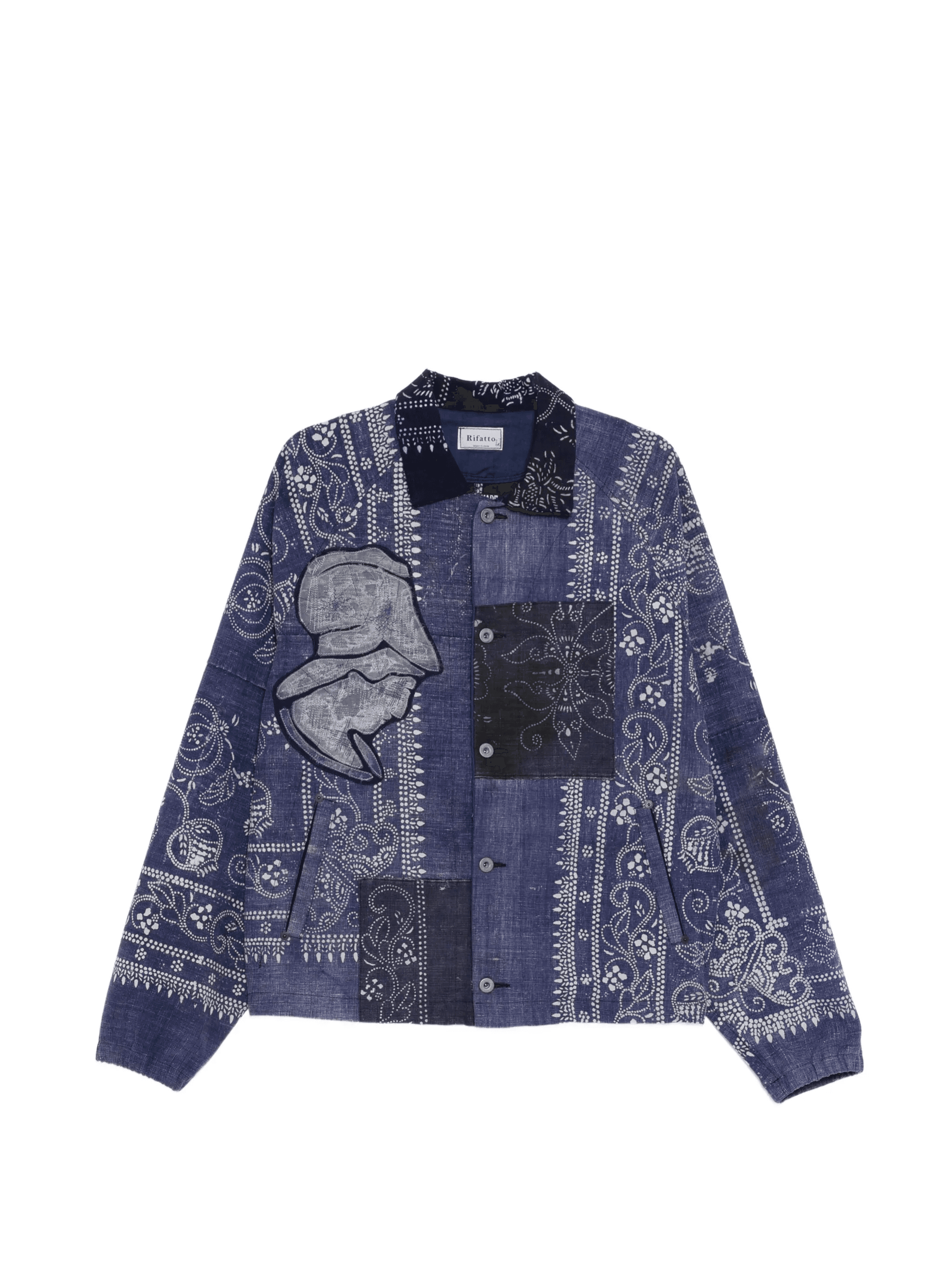 patch-work shirt jacket - Image 1