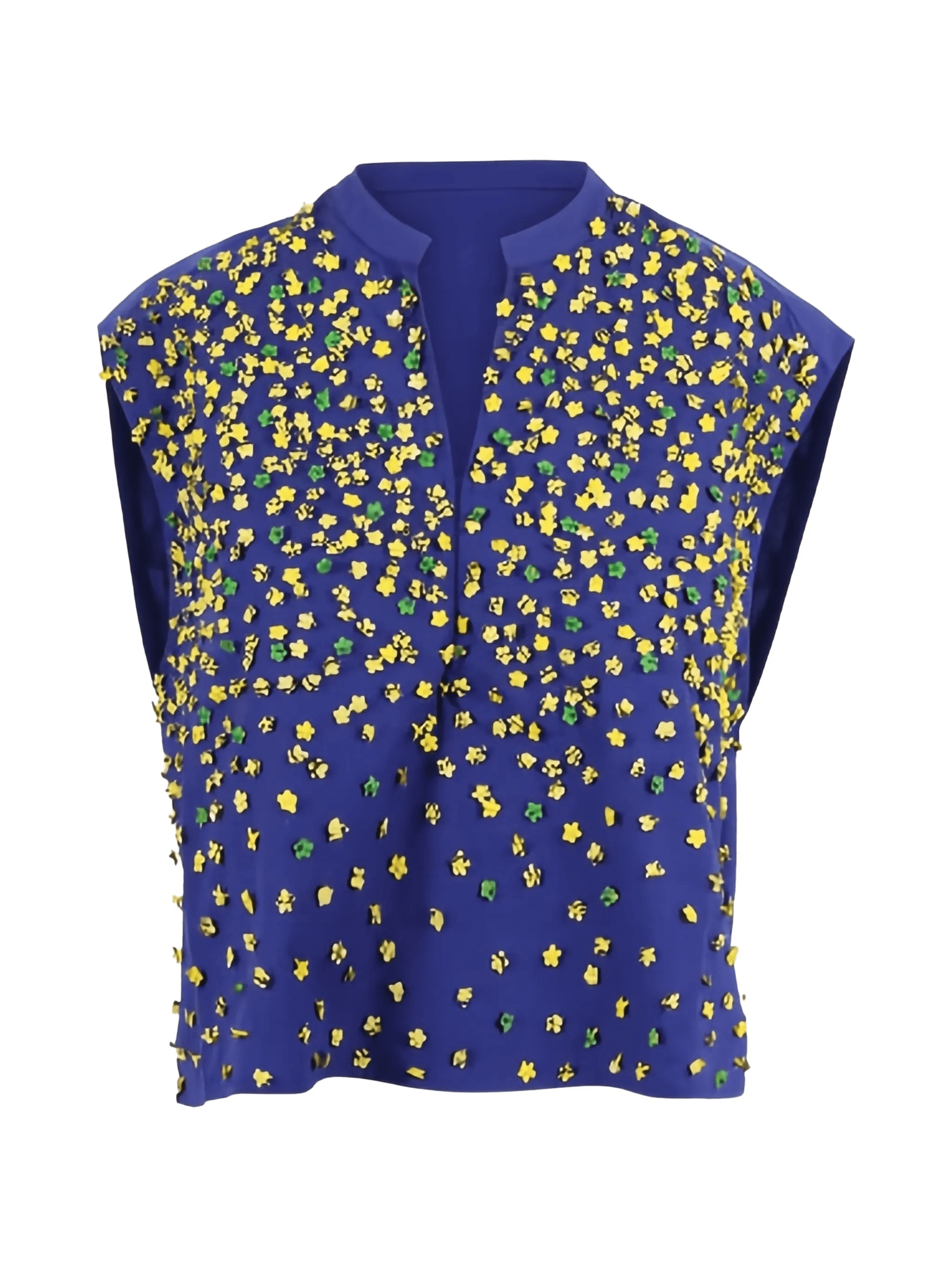 Gaia collared appliquéd top - Image 1