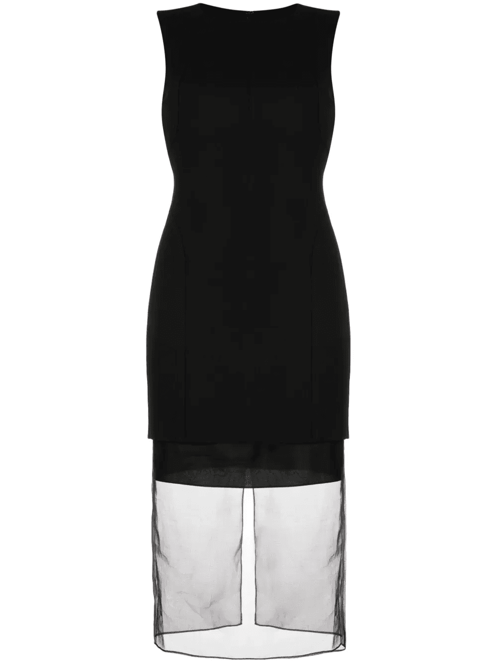layered stretch-jersey midi dress - Image 1