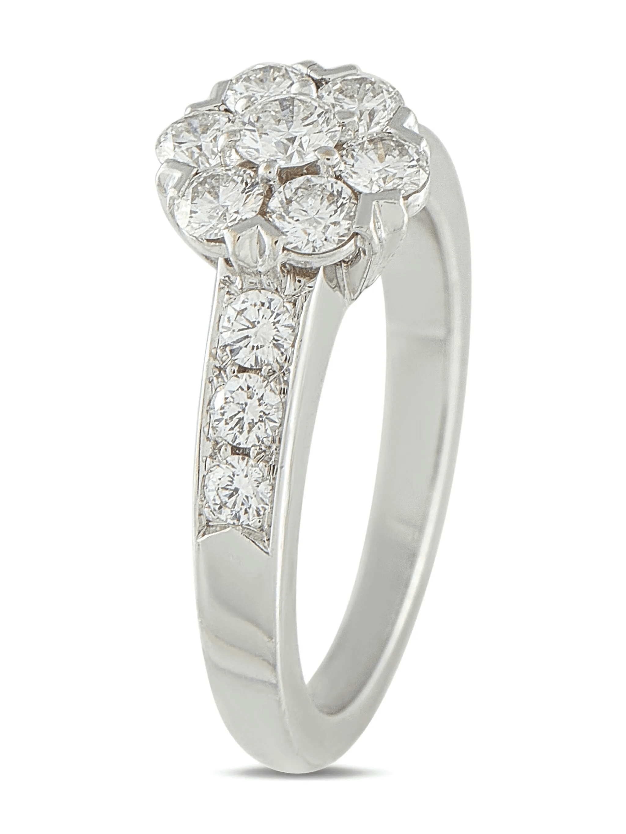 18K white gold Fleurette diamond ring - Image 1