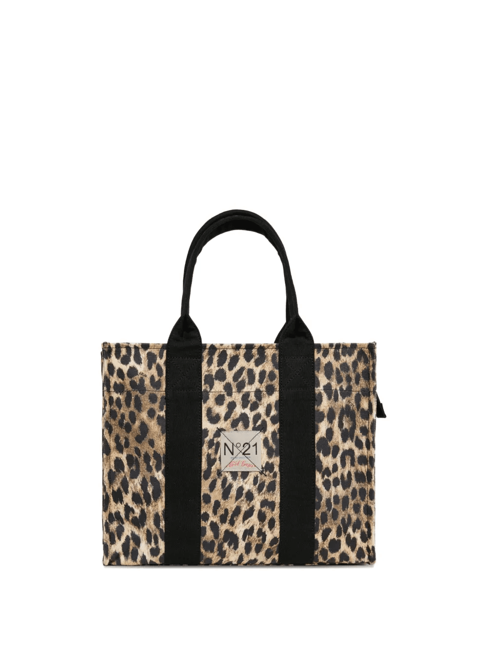 leopard-print top-handle tote bag - Image 1