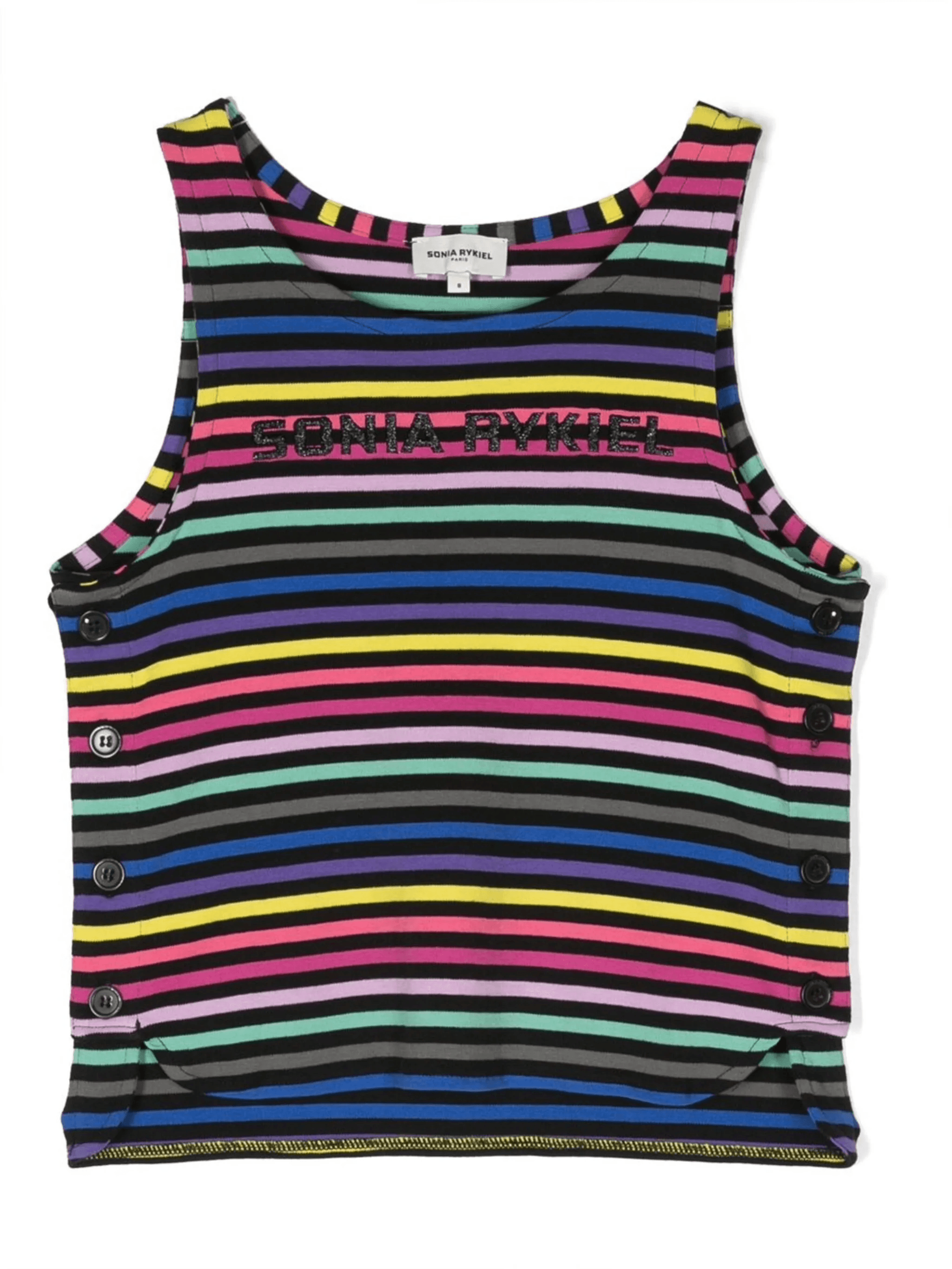 logo-print striped tank top - Image 1