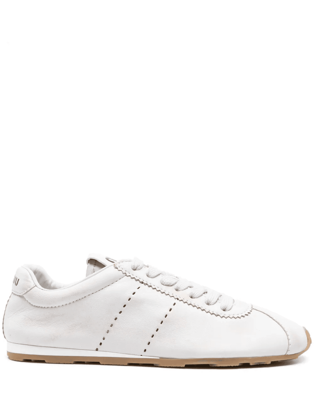 bleached leather sneakers - Image 1