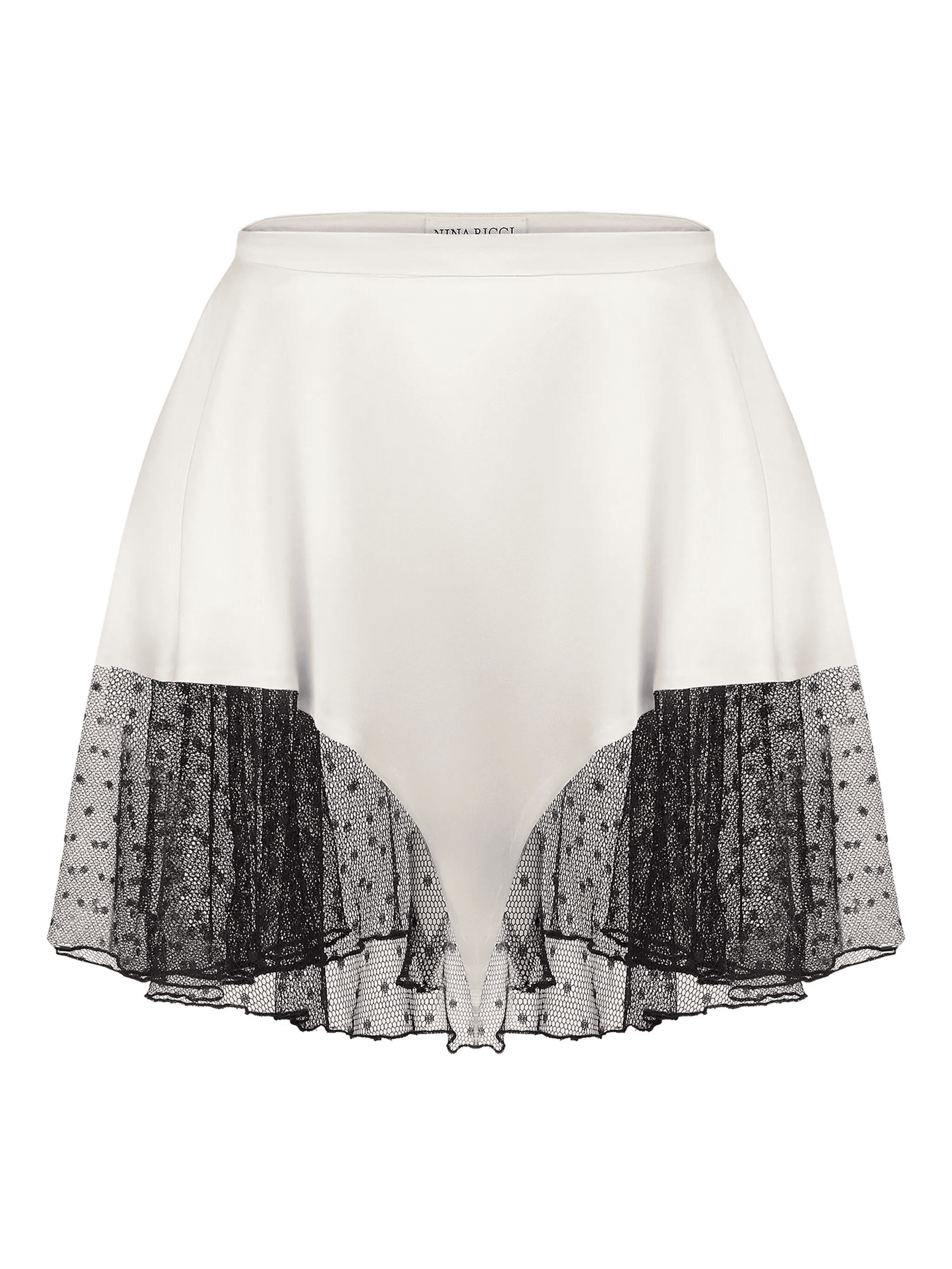 satin lace-trimmed mini skirt - Image 1