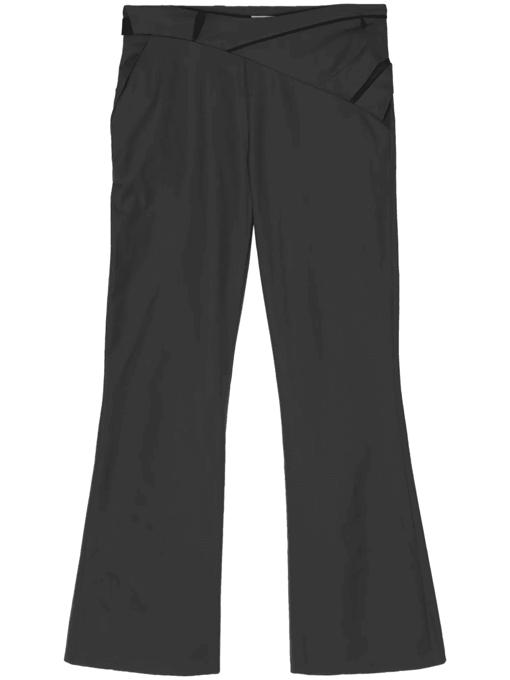 belted cropped taffeta trousers - Image 1