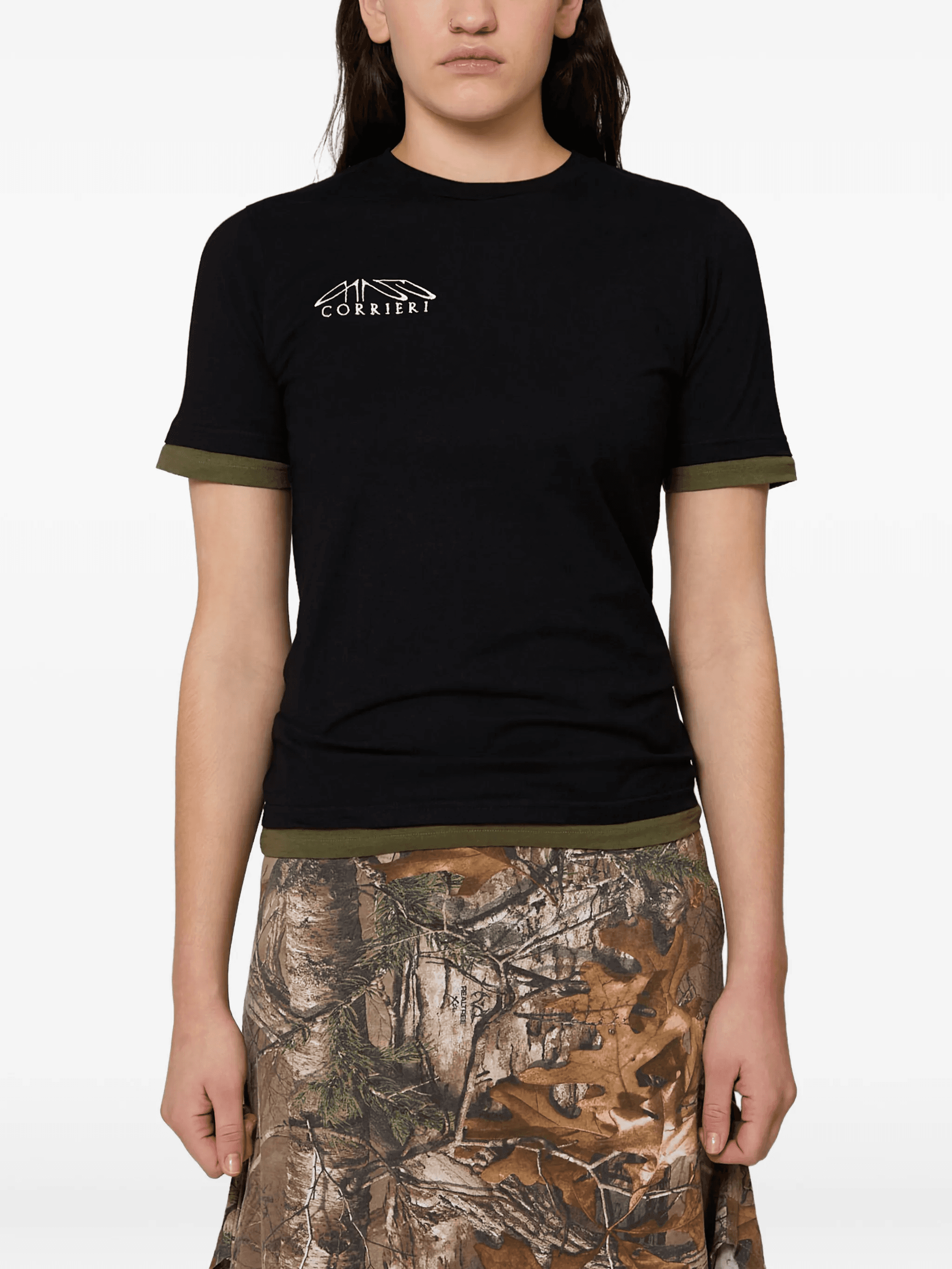 logo-print layered T-shirt - Image 1