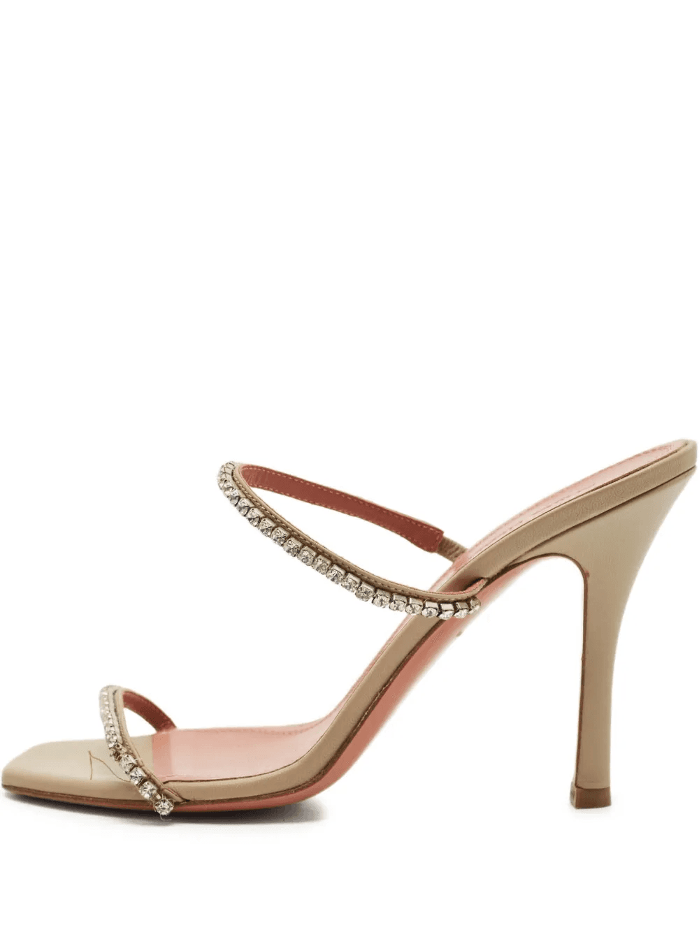 pre-owned 100mm crystal leather sandals - Image 1