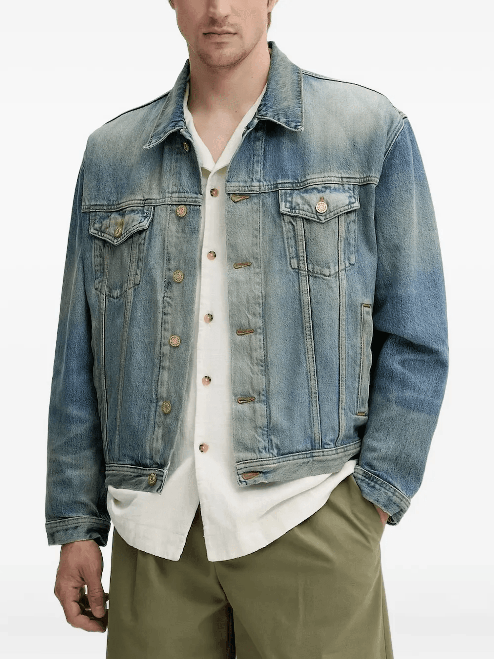flap-pocket denim jacket - Image 1