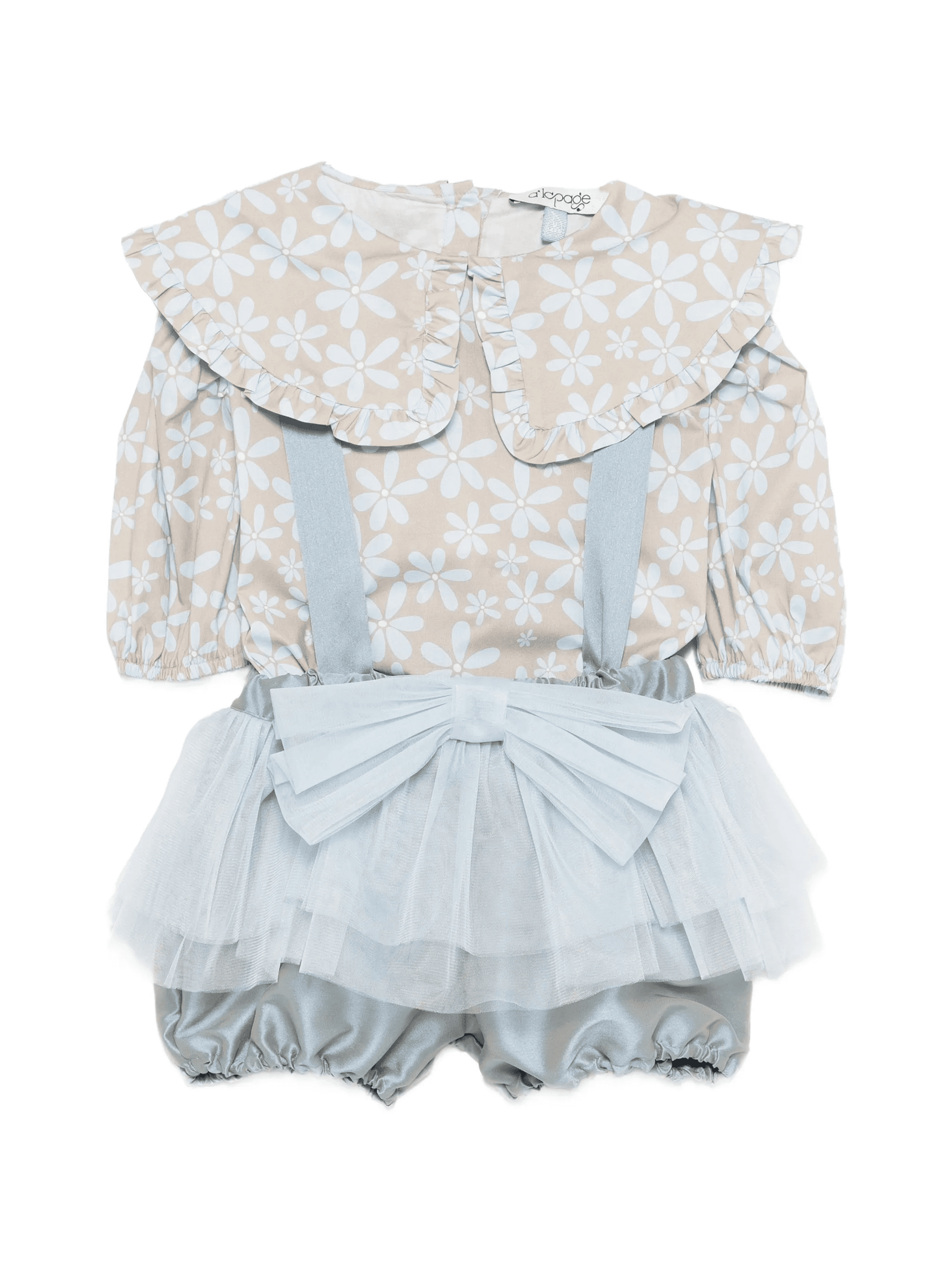 floral ruffled shorts set (set of two) - Image 1