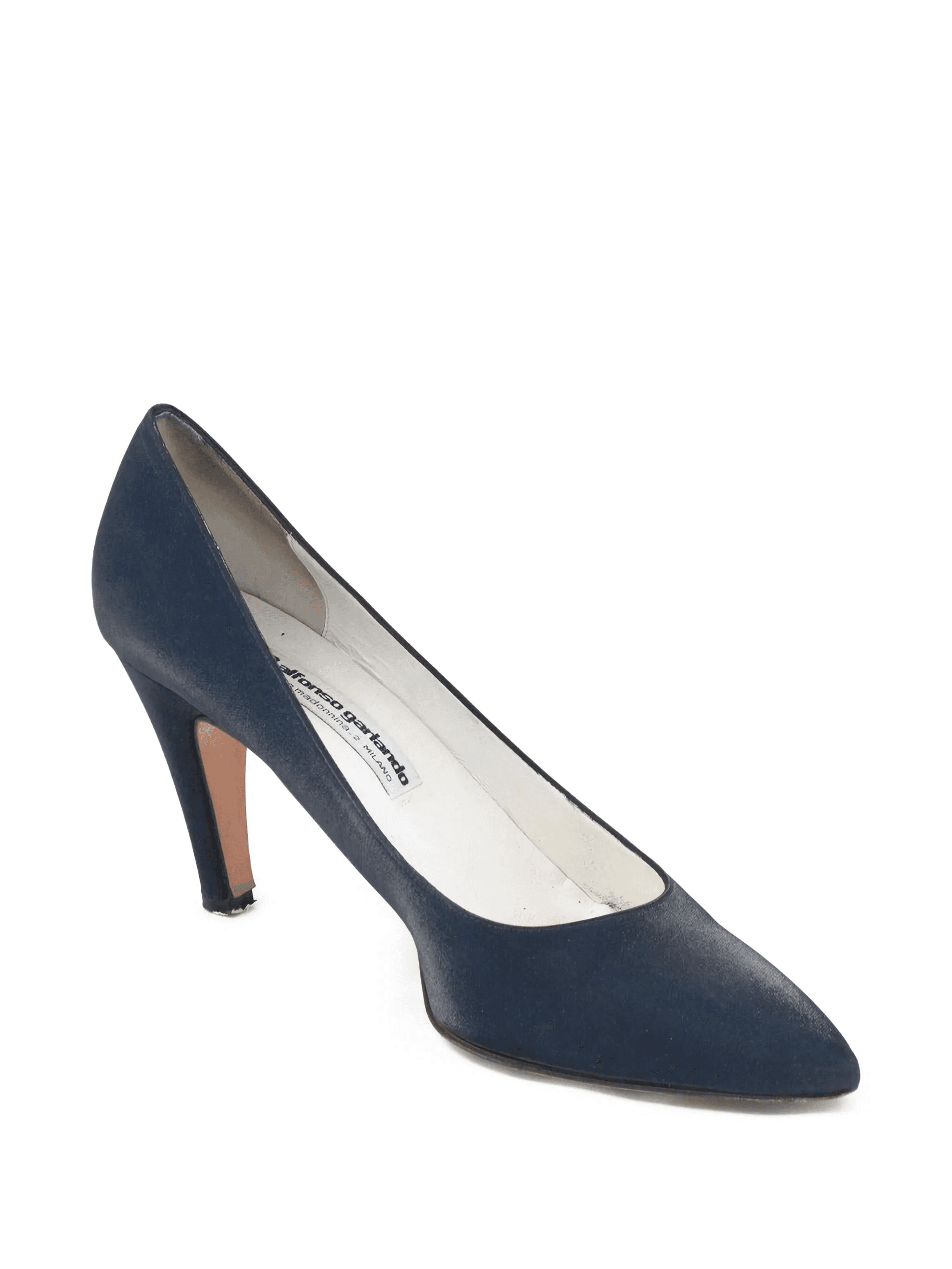 pre-owned 80mm pointed-toe satin pumps - Image 1