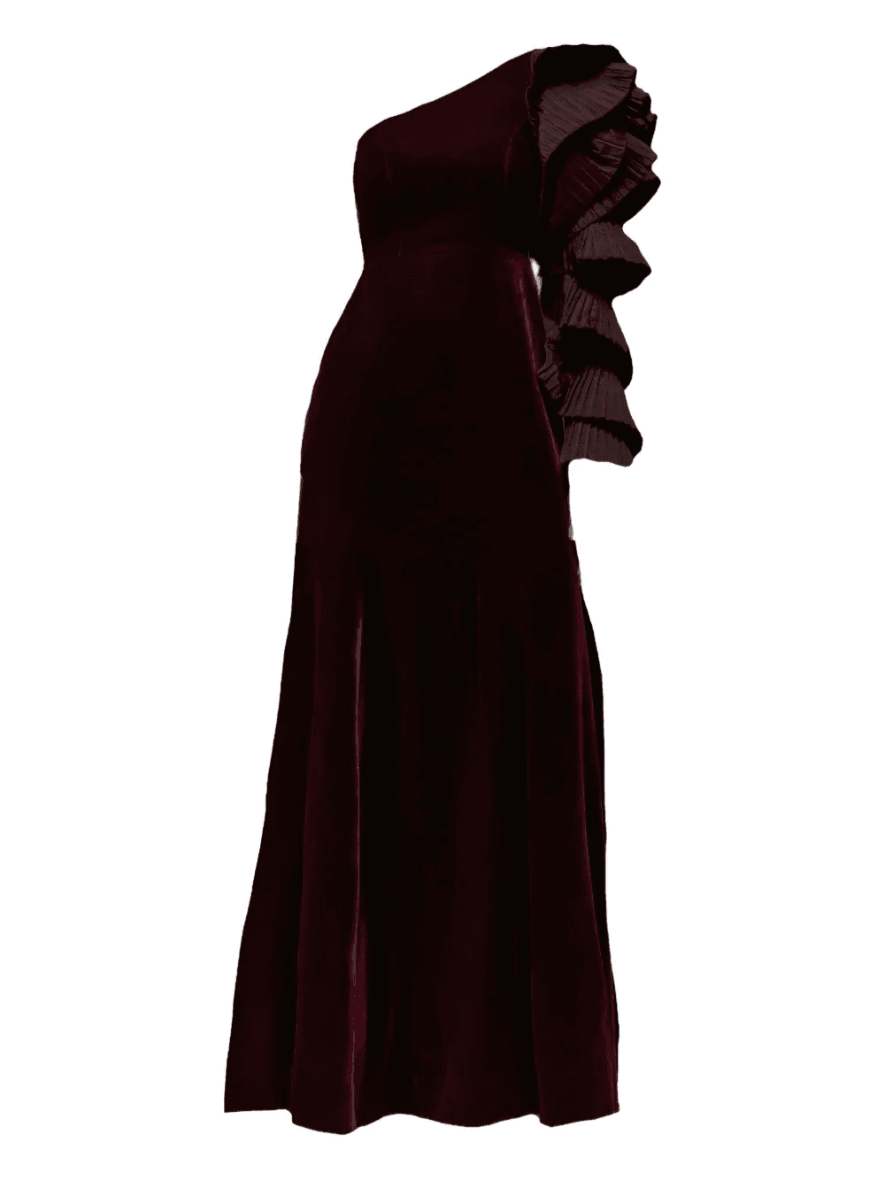 velvet ruffle-sleeve maxi dress - Image 1