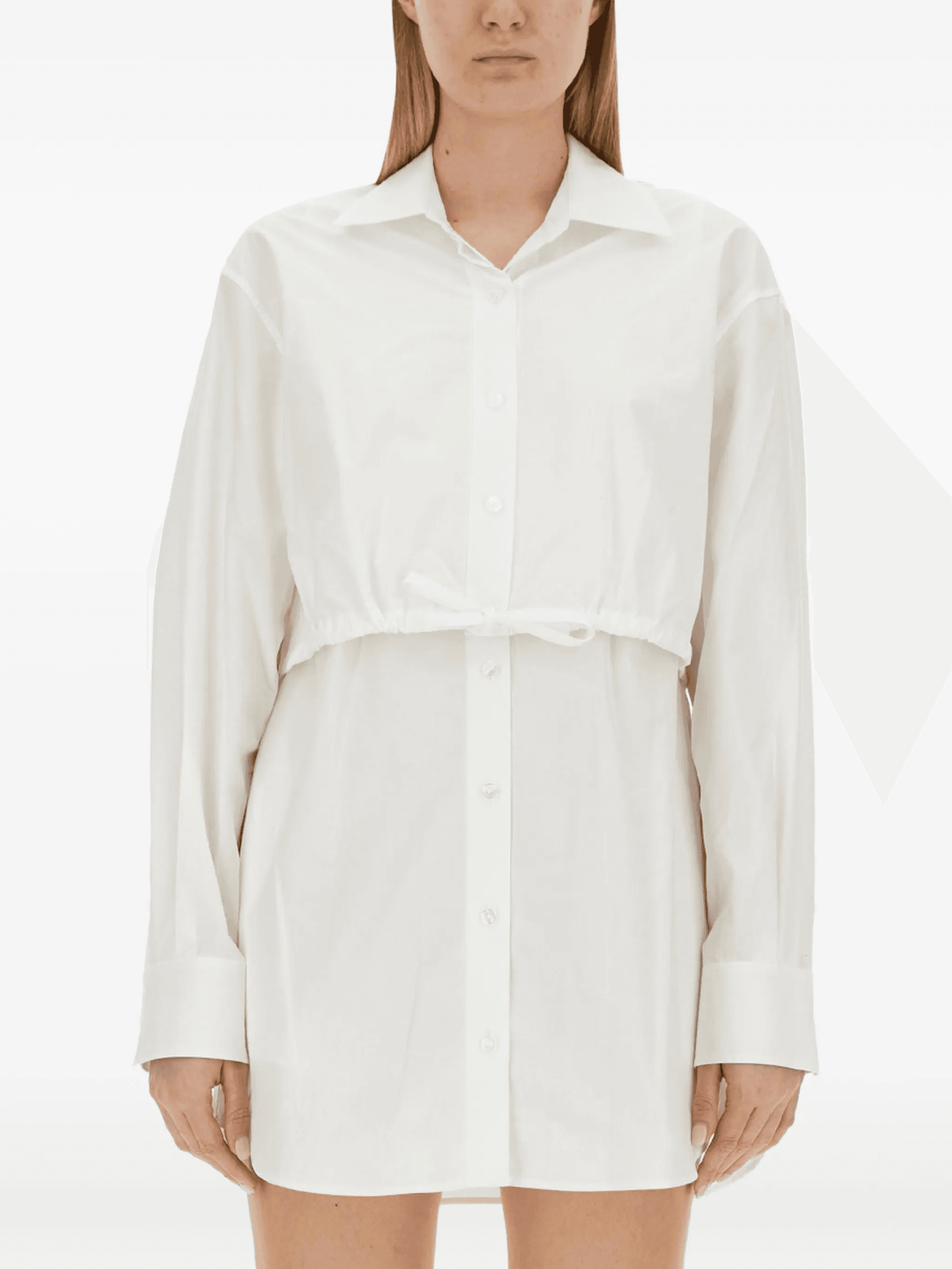 drawstring mini shirt dress - Image 1