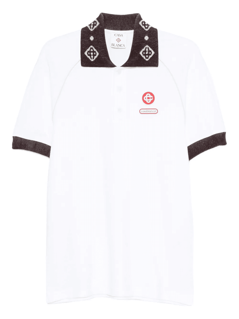 logo-patch polo shirt - Image 1