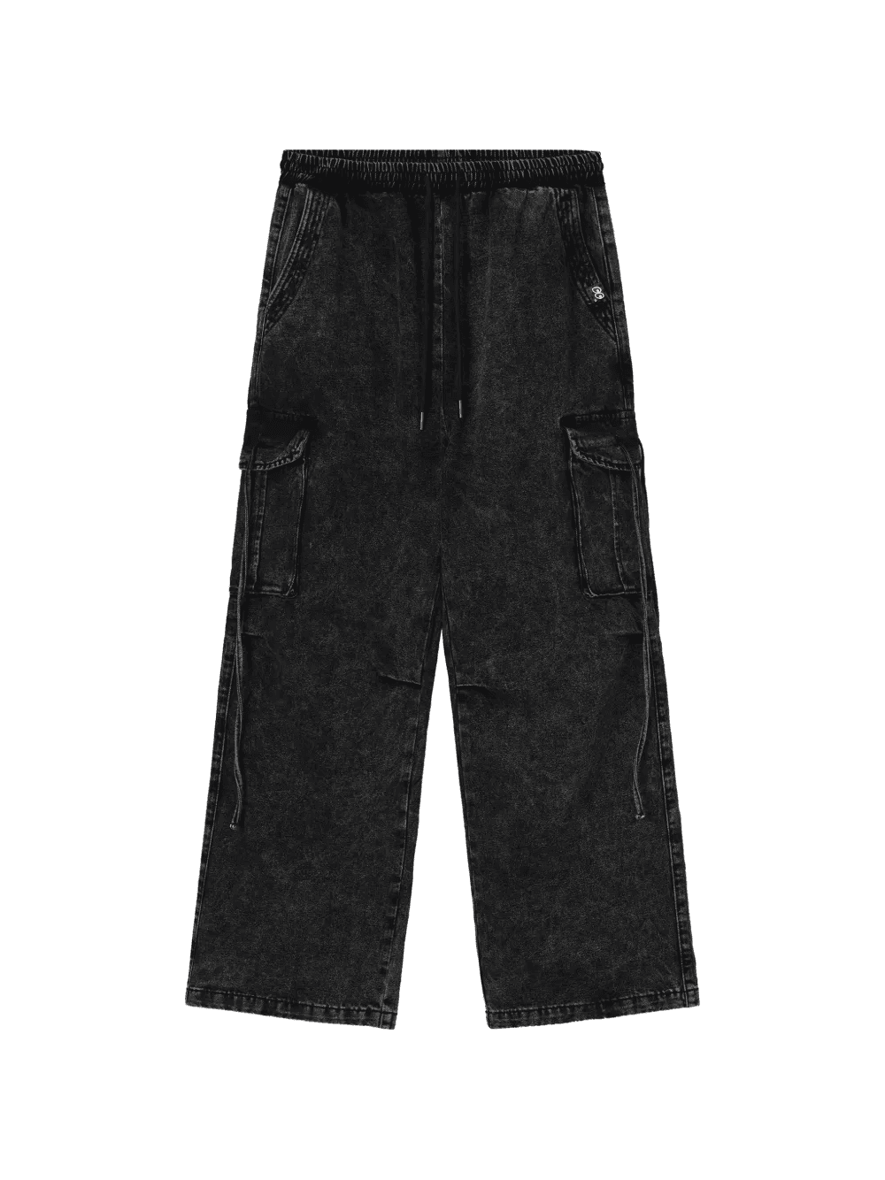 drawstring-waist cargo jeans - Image 1
