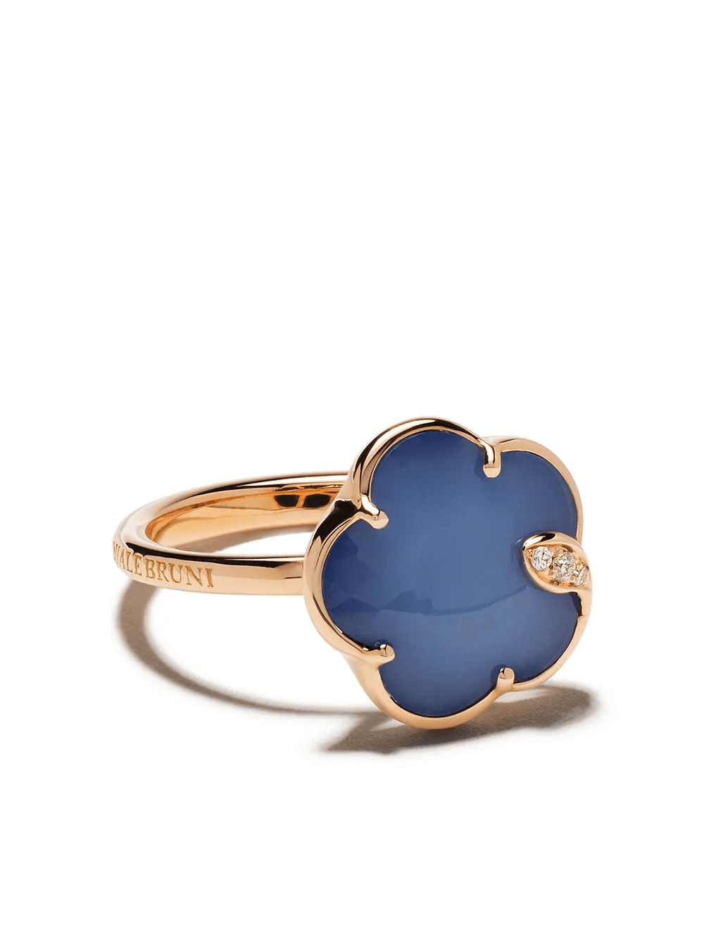 18kt rose gold Petit Jolie agate, lapis lazuli and diamond ring - Image 1