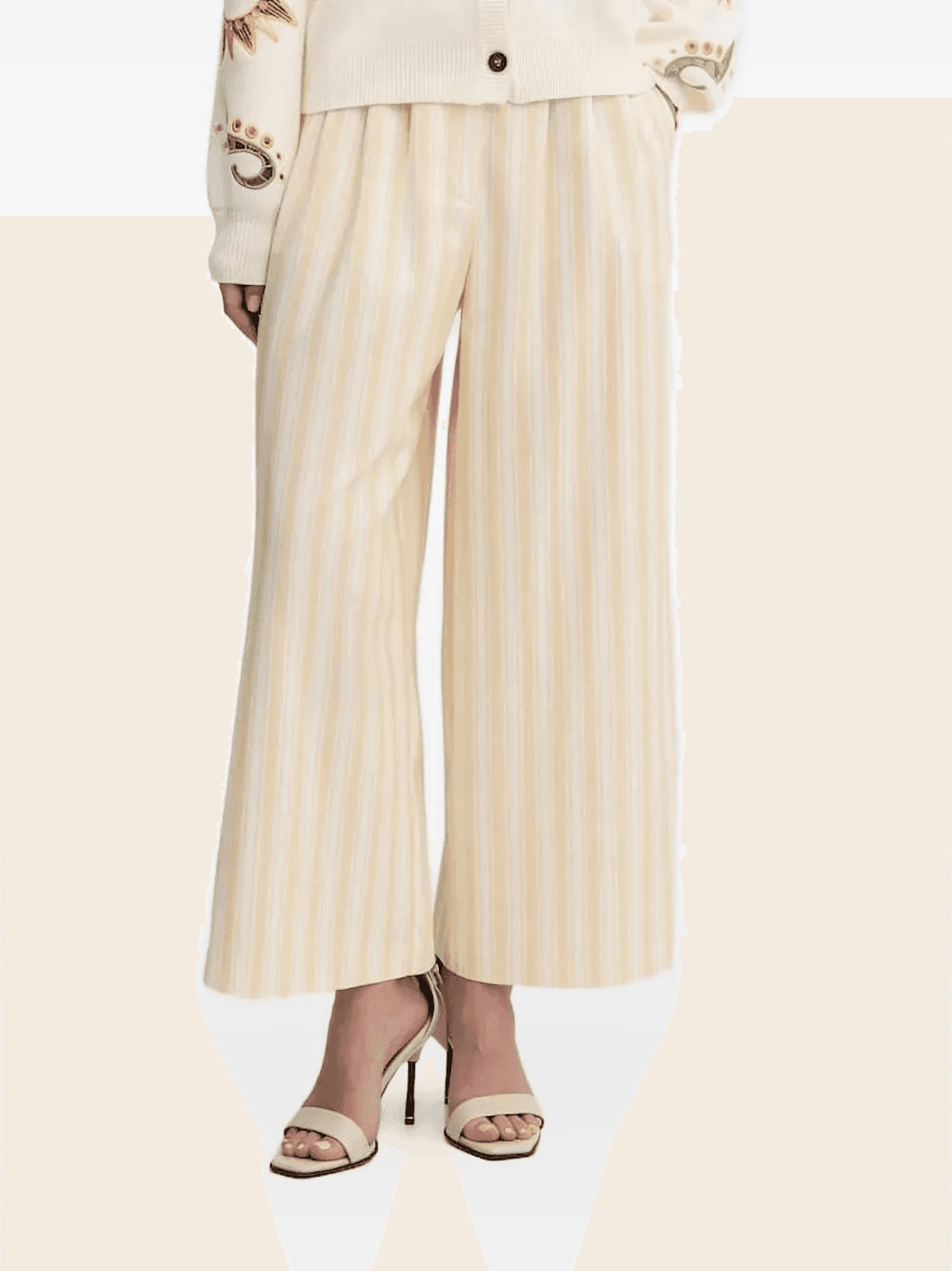 pleated striped trousers - Image 1
