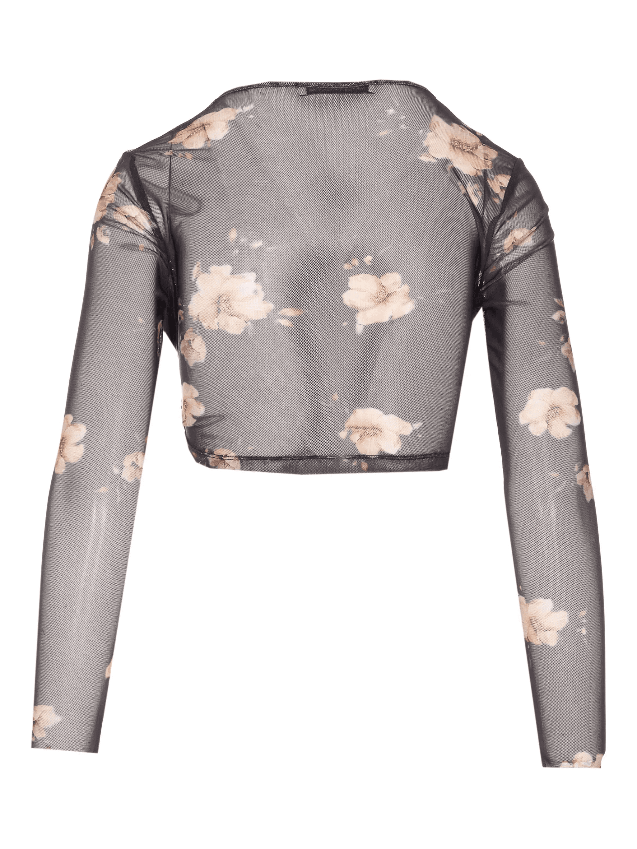 floral-print mesh top - Image 1