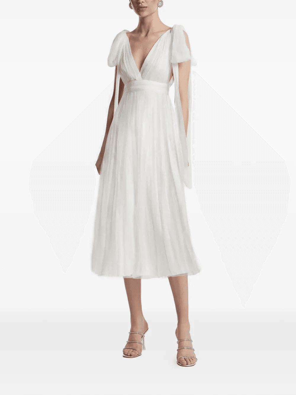 Lumiere V-neck silk midi dress - Image 1