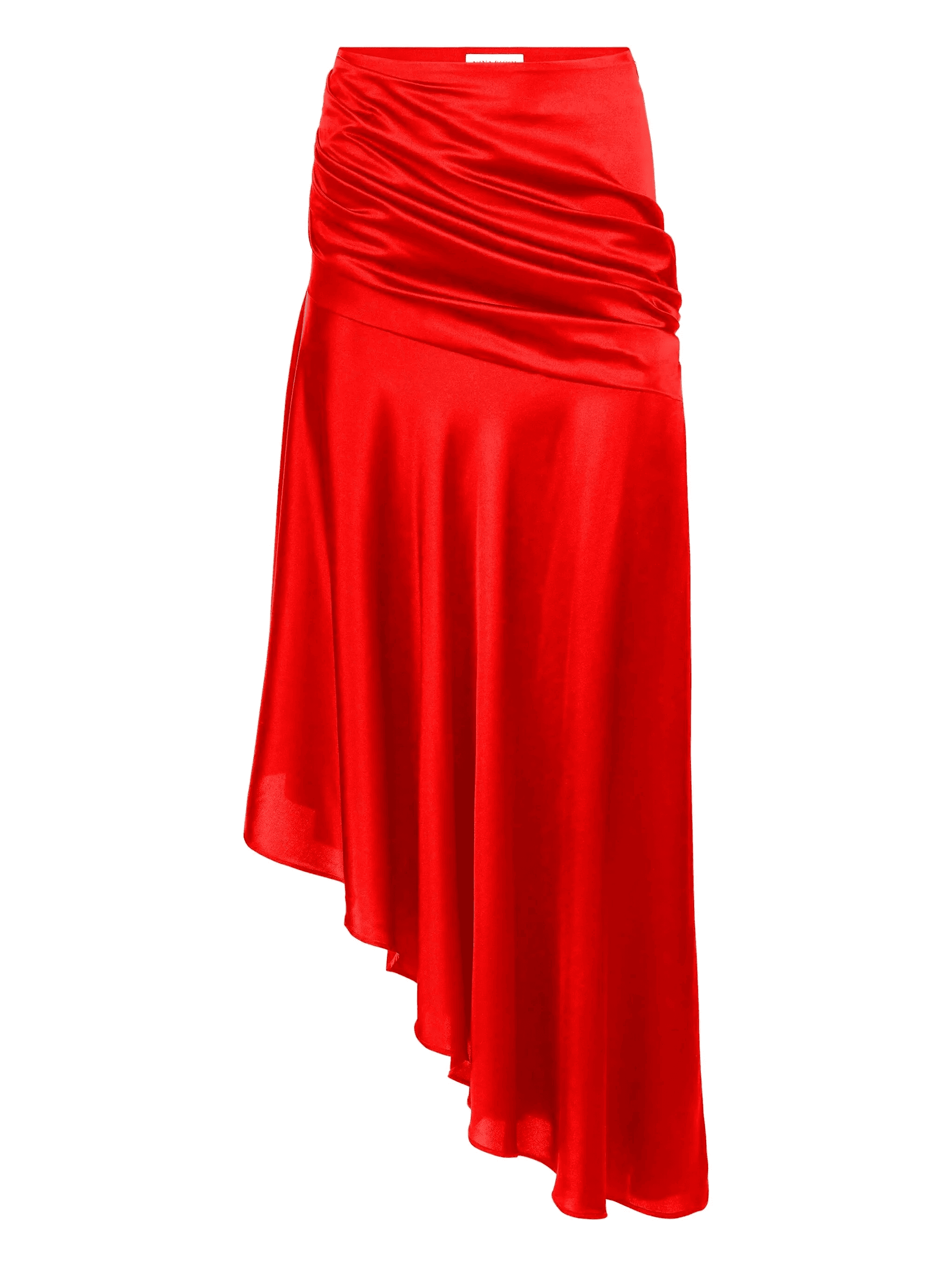 asymmetric draped satin skirt - Image 1