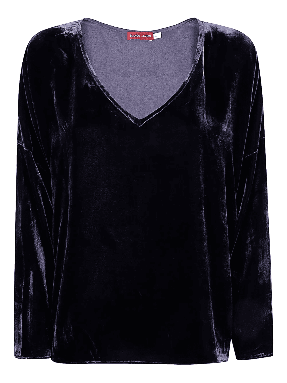velvet v-neck top - Image 1