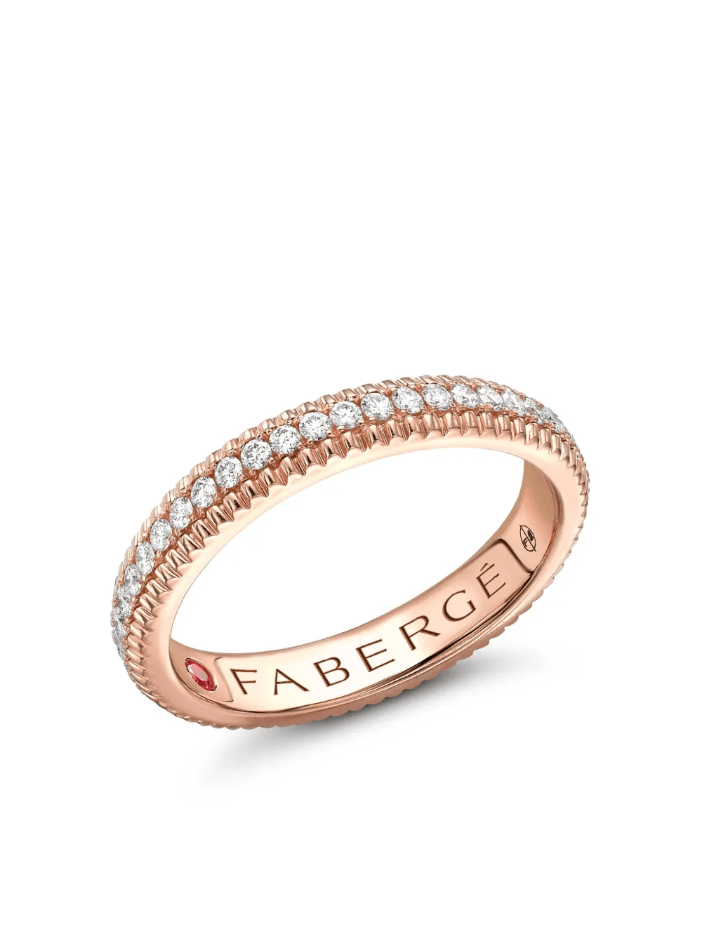 18kt rose gold Colours of Love diamonds fluted eternity ring - Image 1