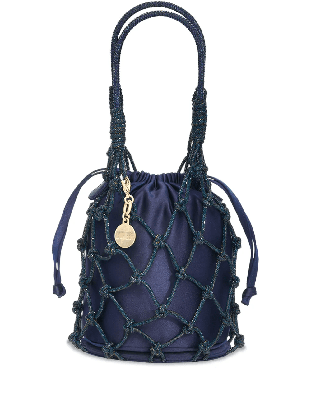 Sparkle crystal-embellished net tote bag - Image 1