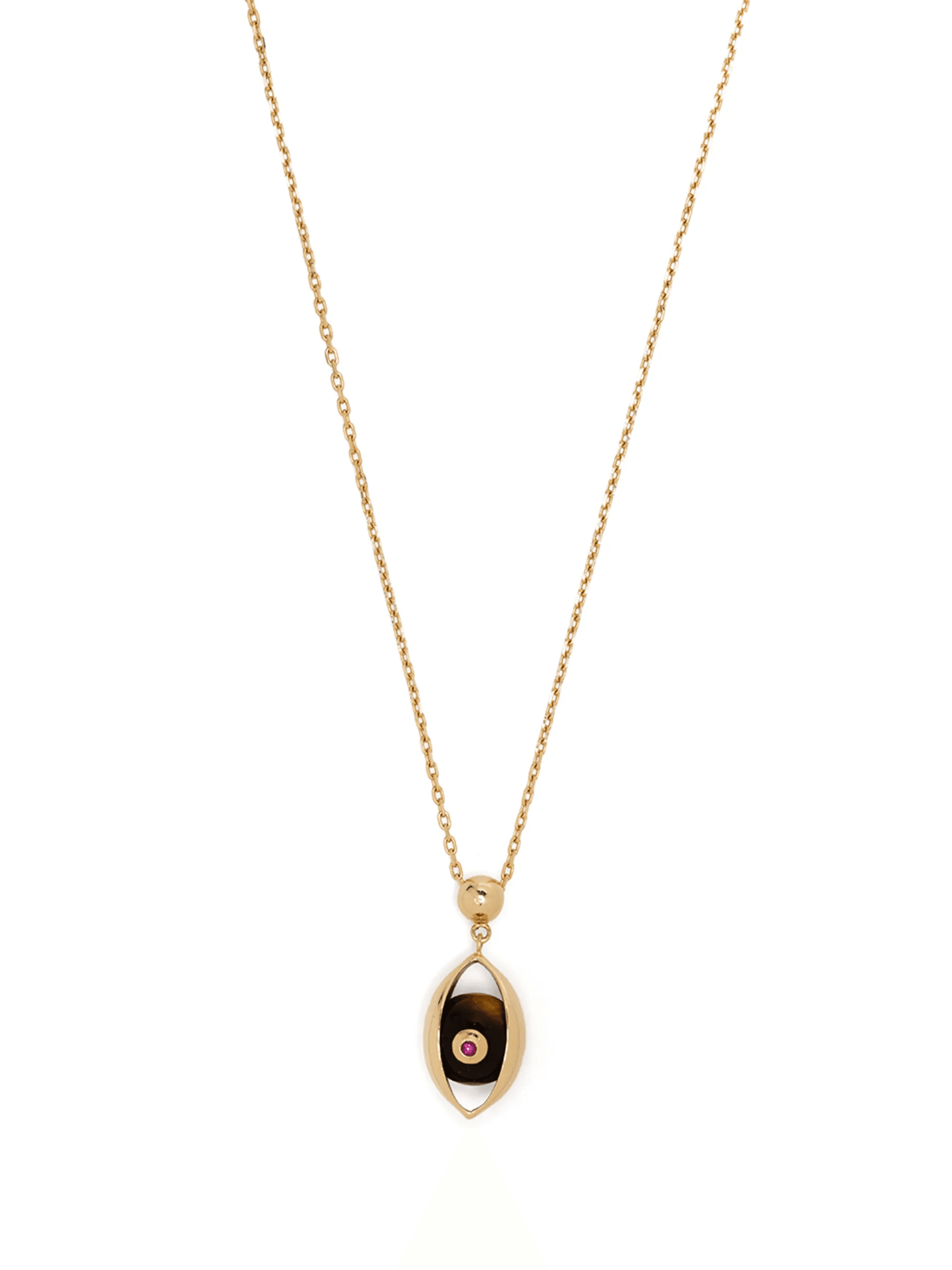 18kt yellow gold diamond Eye pendant necklace - Image 1