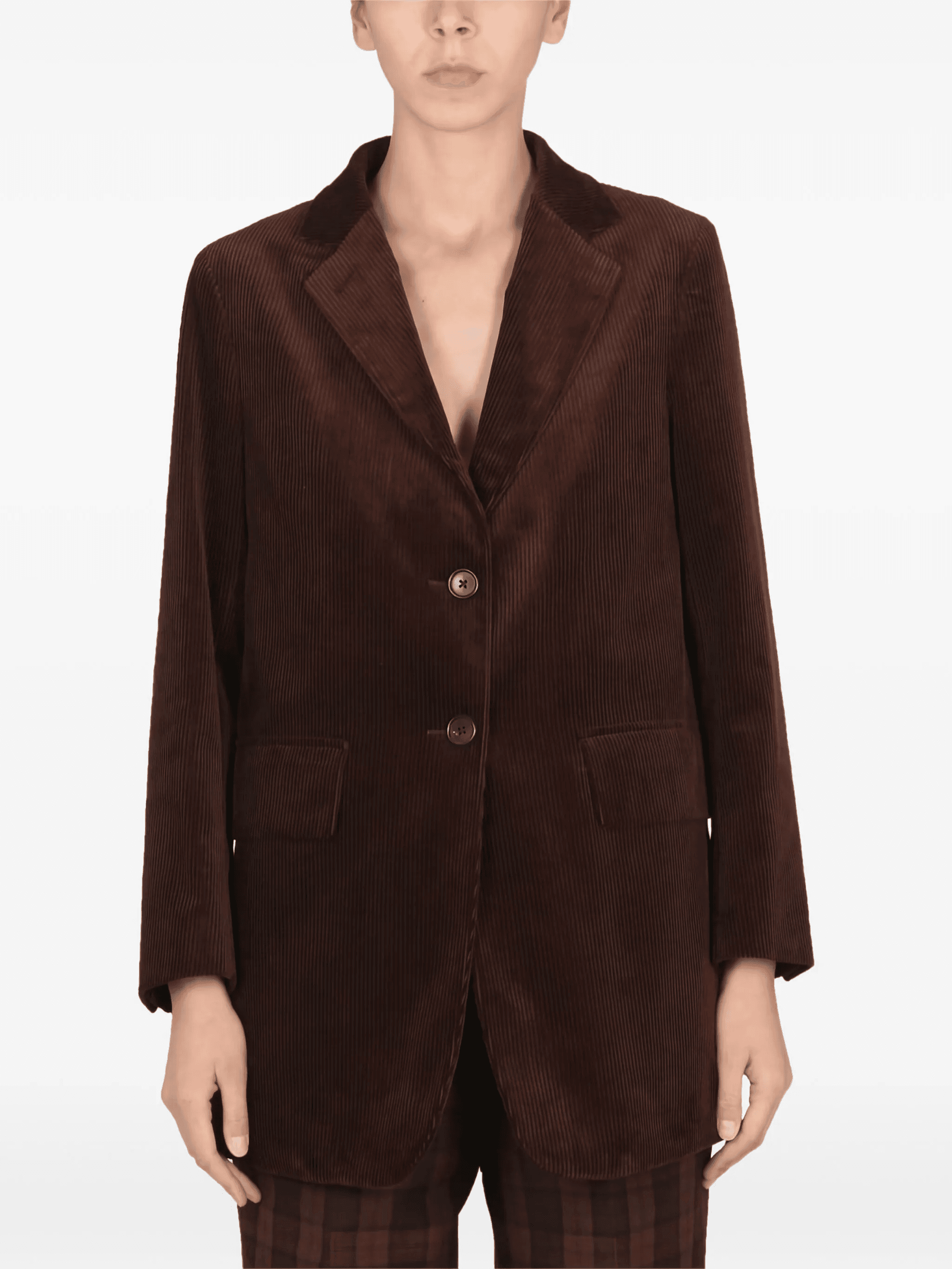 corduroy single-breasted blazer - Image 1