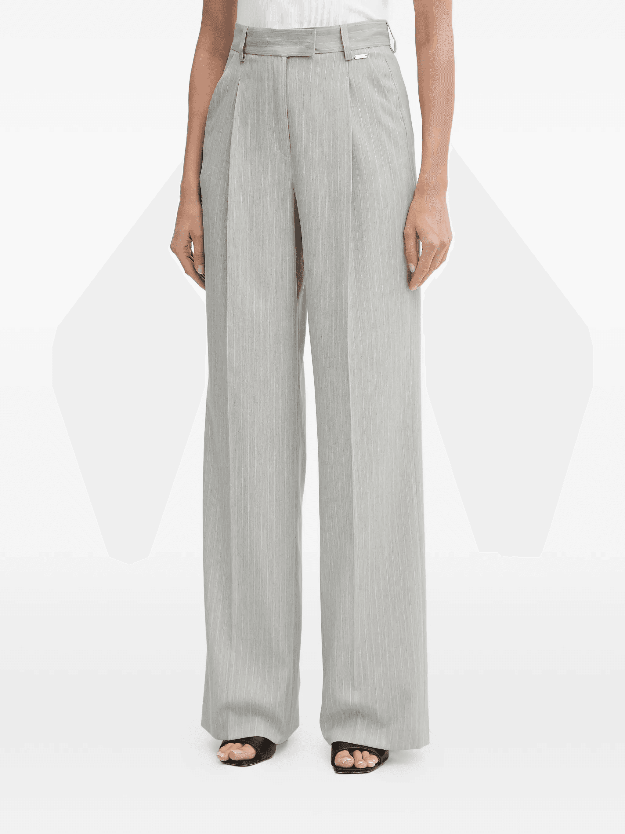 pleat-detail pinstriped trousers - Image 1