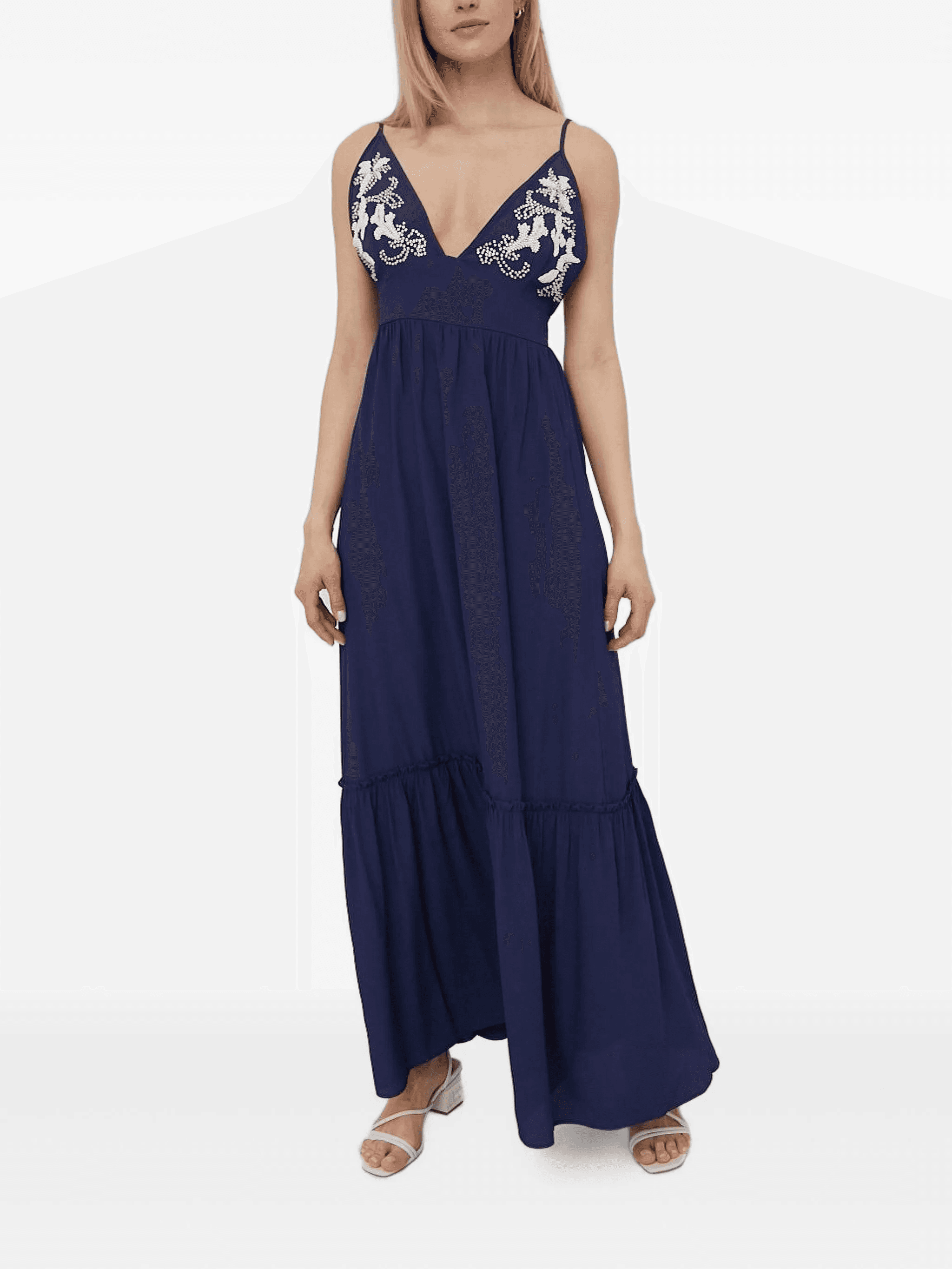 embellished tiered maxi dress - Image 1