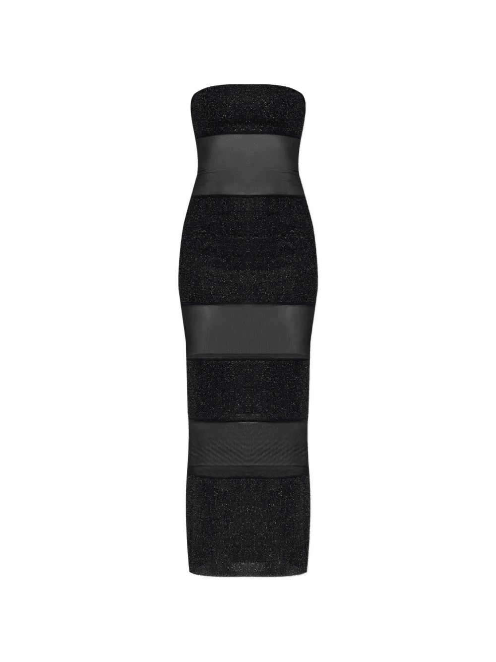 sheer-panel strapless maxi dress - Image 1