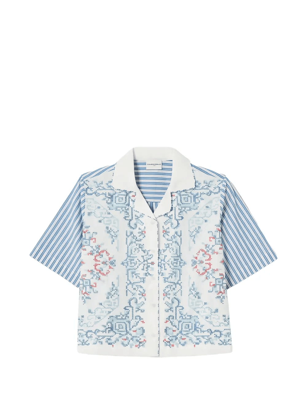 stripe-pattern cotton shirt - Image 1