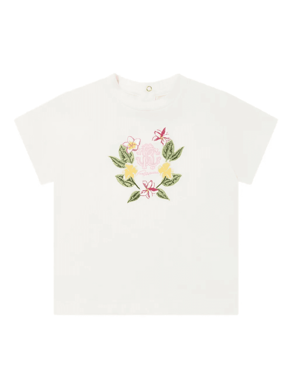 floral-embroidered T-shirt - Image 1