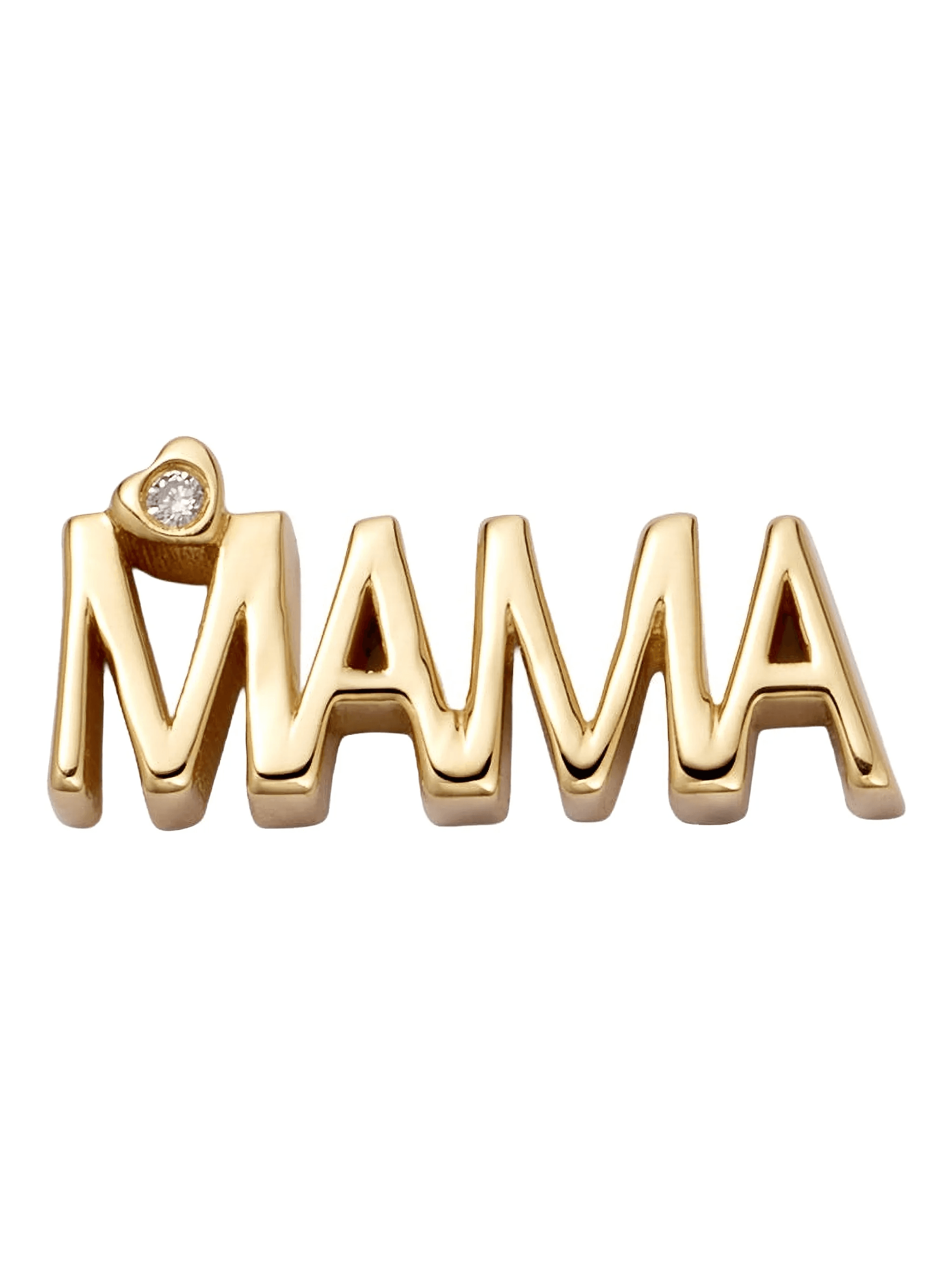 18K yellow gold Mama-lettering diamond charm - Image 1
