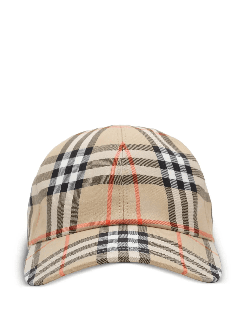 Check cotton baseball cap - Image 1