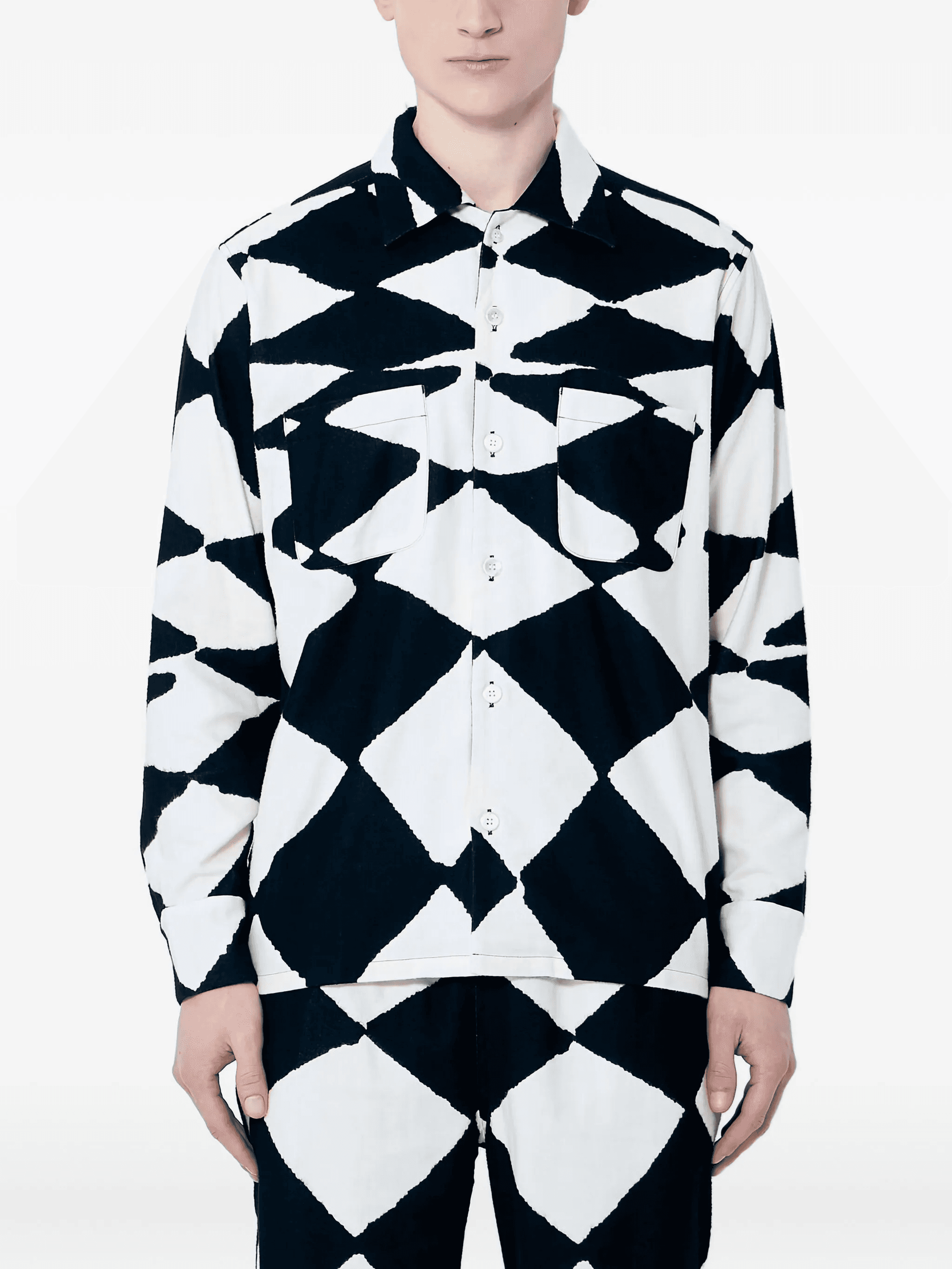 diamond-pattern shirt - Image 1