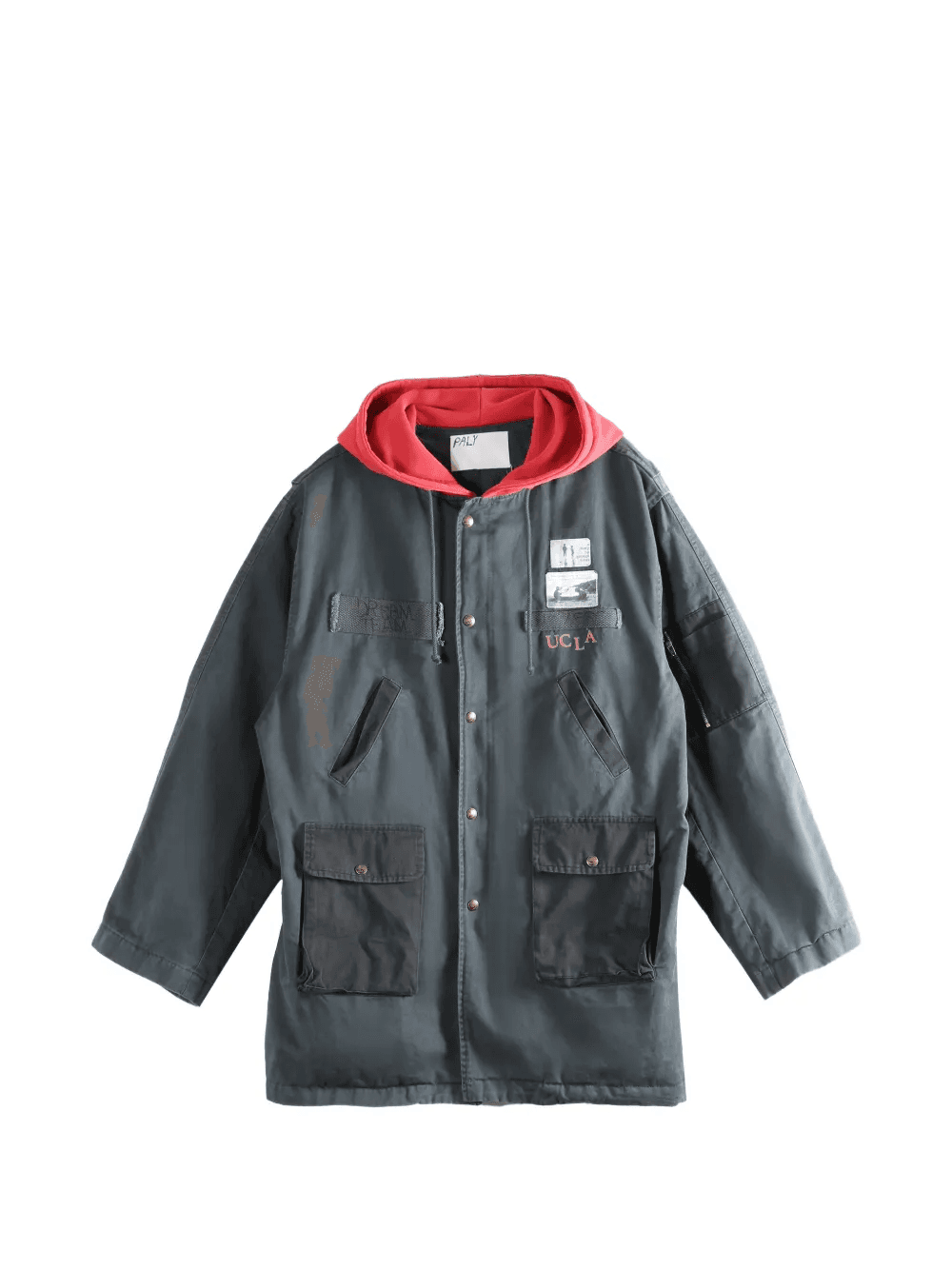 hooded patch-detail jacket - Image 1