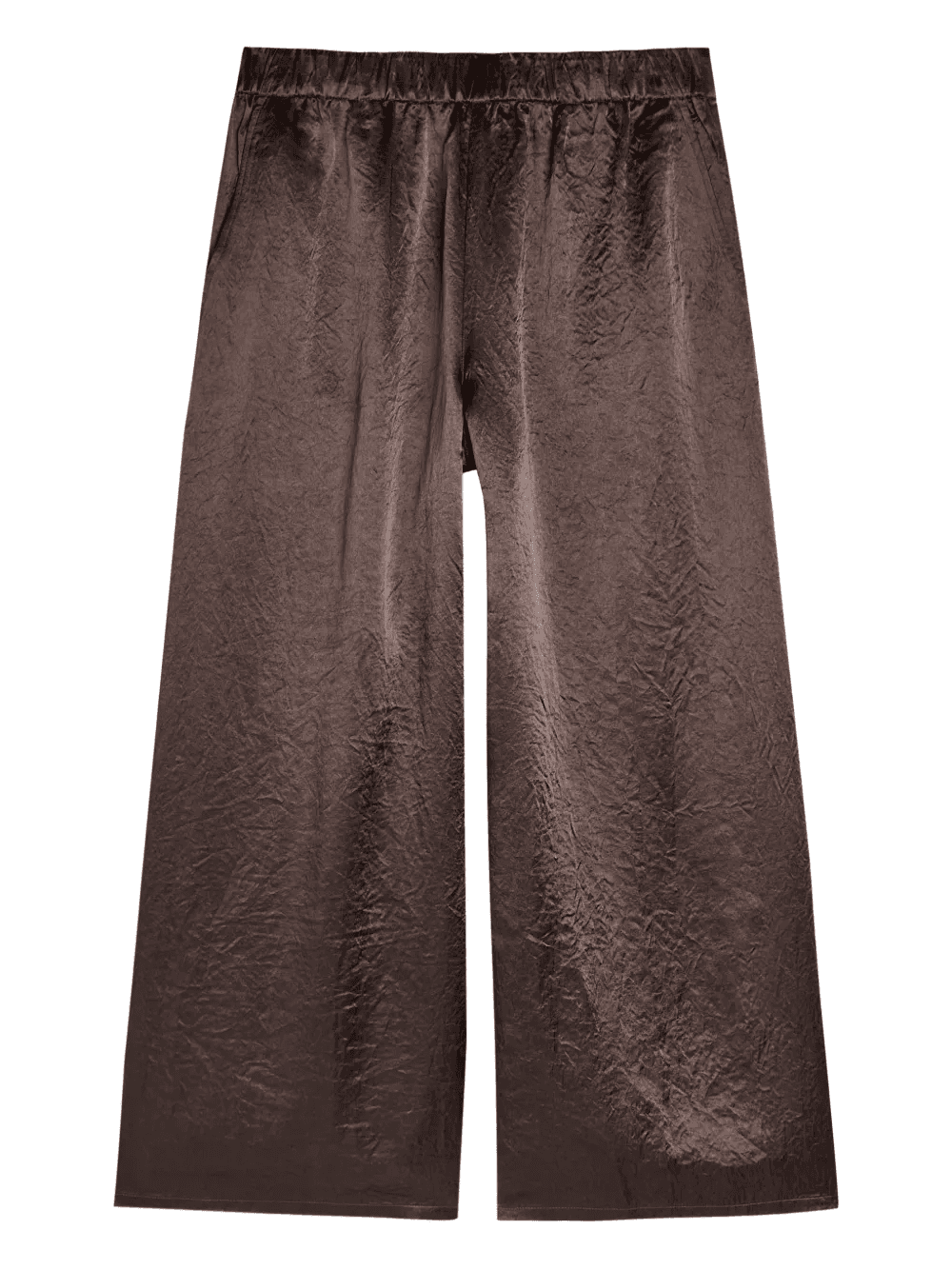 crinkled wide-leg satin trousers - Image 1
