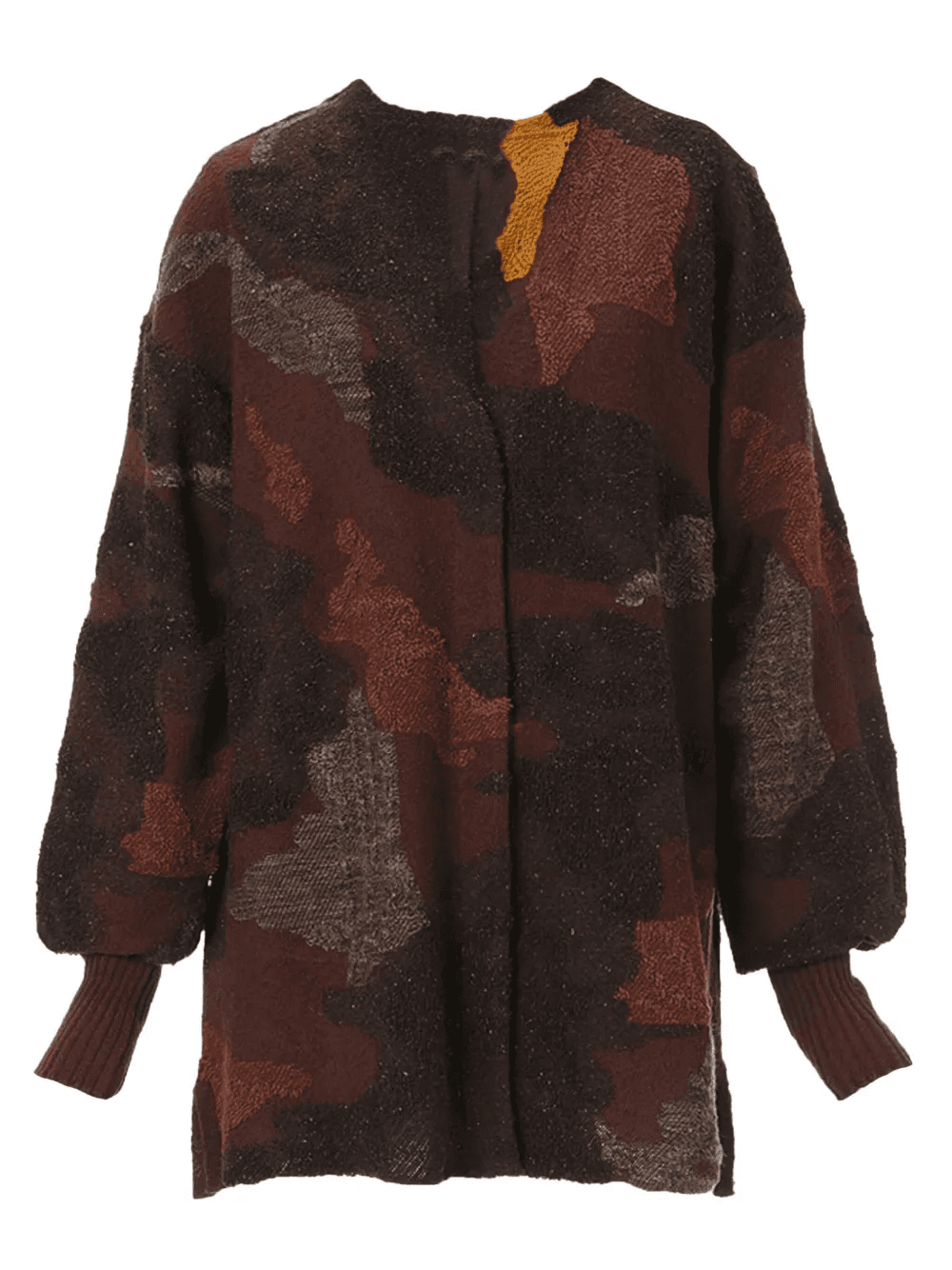 pile jacquard knitted cardigan - Image 1