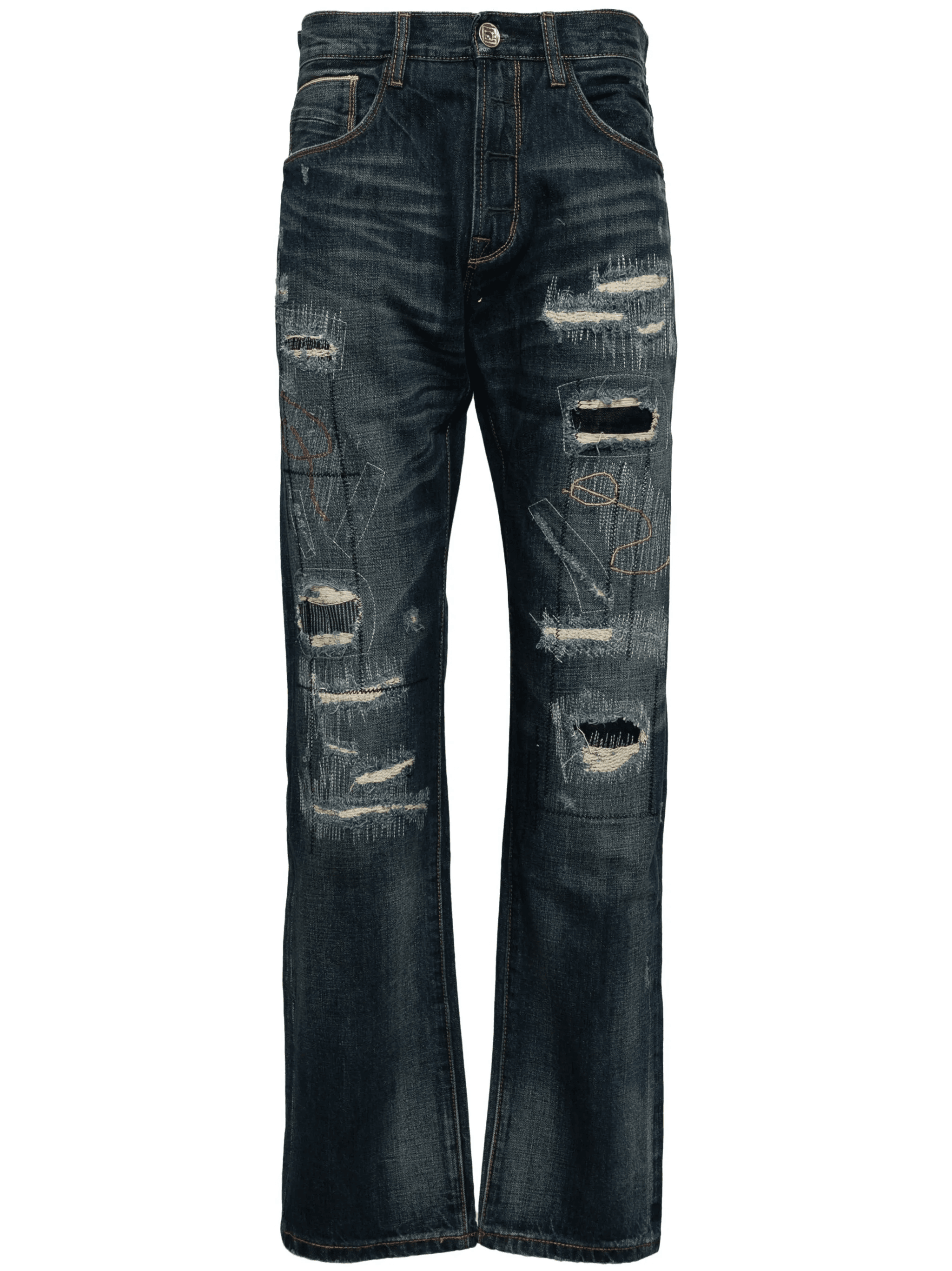 whiskering effect jeans - Image 1