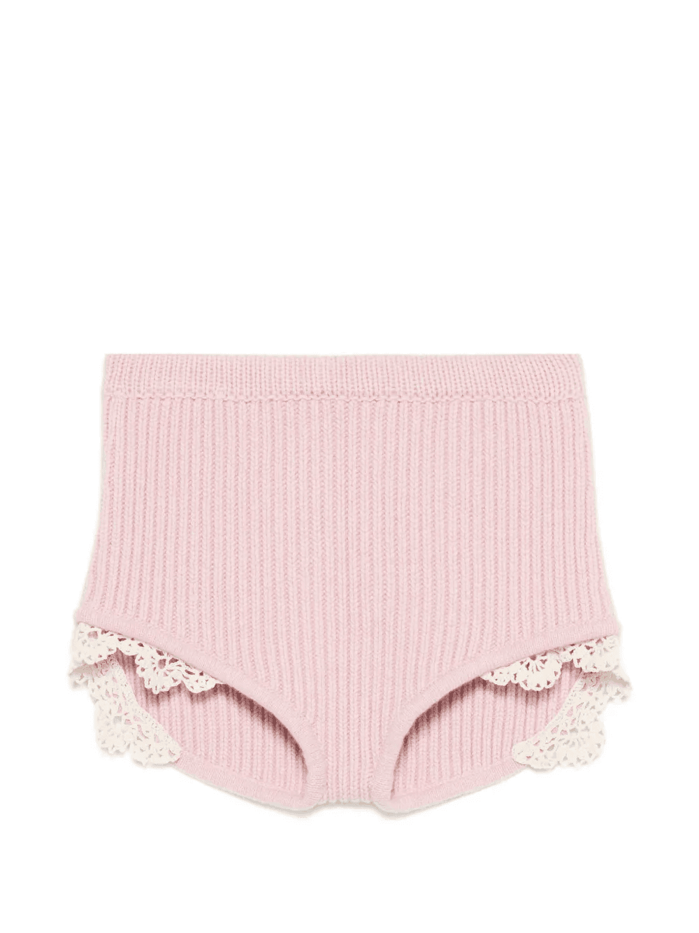 lace-trim knitted shorts - Image 1